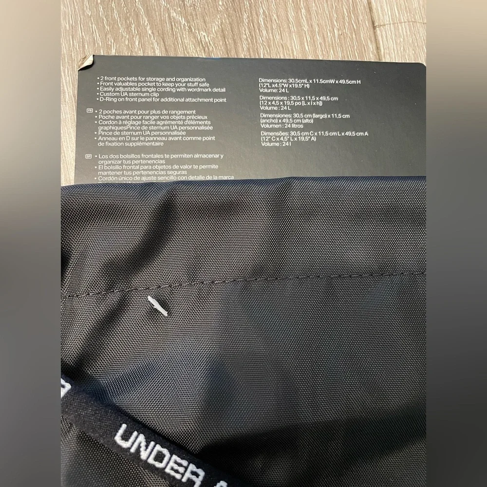 Under Armour Adult Undeniable 2.0 Sackpack , Black Gray - Picture 5 of 5